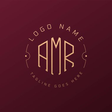 Luxury AMR Logo Design, Elegant Letter AMR Monogram Logo. Minimalist Polygon AMR Logo Design Template clipart