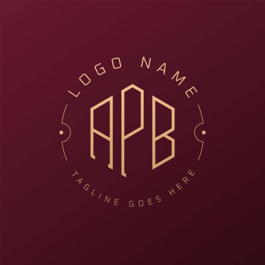 Lüks APB Logo Tasarımı, Zarif Harf APB Monogram Logosu. Minimalist Çokgen APB Logo Tasarım Şablonu
