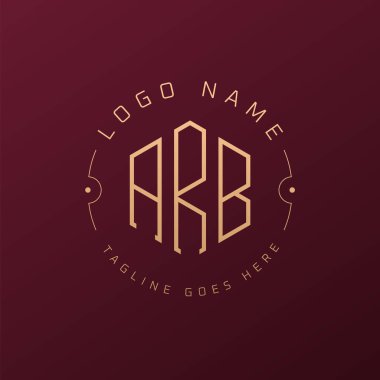 Lüks ARB Logo Tasarımı, Zarif Harf ARB Monogram Logosu. Minimalist Çokgen ARB Logo Tasarım Şablonu