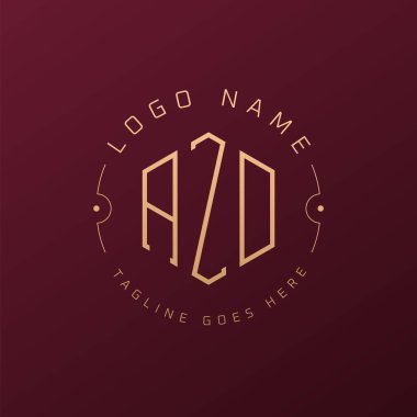 Lüks AZD Logo Tasarımı, Zarif Harf AZD Monogram Logosu. Minimalist Çokgen AZD Logo Tasarım Şablonu