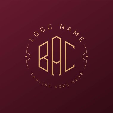 Lüks BAC Logo Tasarımı, Zarif Harf BAC Monogram Logosu. Minimalist Çokgen BAC Logo Tasarım Şablonu