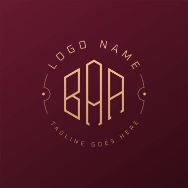 Lüks BAA Logo Tasarımı, Zarif Harf BAA Monogram Logosu. Minimalist Çokgen BAA Logo Tasarım Şablonu