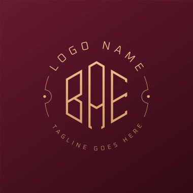 Lüks Bae Logo Tasarımı, Zarif Mektup Bae Monogram Logosu. Minimalist Çokgen Bae Logo Tasarım Şablonu