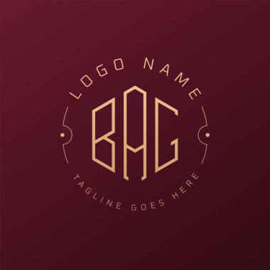 Lüks çanta logosu tasarımı, şık mektup çantası monogram logosu. Minimalist Çokgen Çantalı Logo Tasarım Şablonu