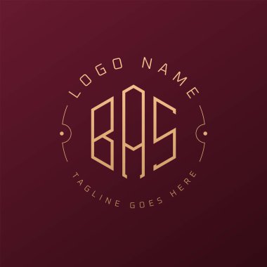 Lüks BAS Logo Tasarımı, Zarif Harf BAS Monogram Logosu. Minimalist Çokgen BAS Logo Tasarım Şablonu