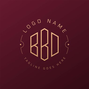 Lüks BBD Logo Tasarımı, Zarif Harf BBD Monogram Logosu. Minimalist Çokgen BBD Logo Tasarım Şablonu