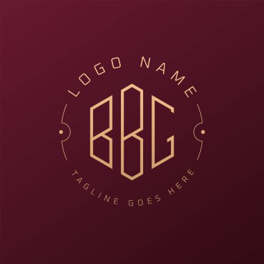 Lüks BBG Logo Tasarımı, Zarif Harf BBBG Monogram Logosu. Minimalist Çokgen BBG Logo Tasarım Şablonu