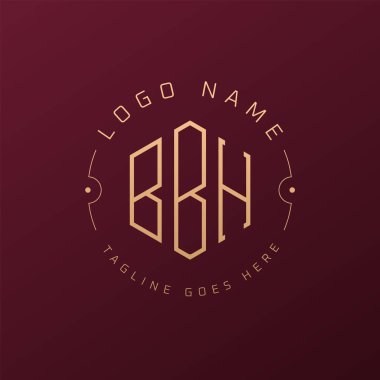 Lüks BBH Logo Tasarımı, Zarif Harf BBH Monogram Logosu. Minimalist Çokgen BBH Logo Tasarım Şablonu