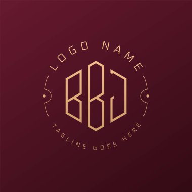 Lüks BBJ Logo Tasarımı, Zarif Harf BBJ Monogram Logosu. Minimalist Çokgen BBJ Logo Tasarım Şablonu
