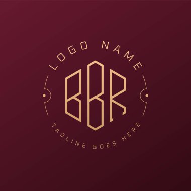 Lüks BBR Logo Tasarımı, Zarif Harf BBBR Monogram Logosu. Minimalist Çokgen BBR Logo Tasarım Şablonu