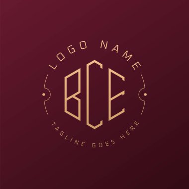 Lüks MÖ. Logo Tasarımı, MÖ. Zarif Harf Monogram Logosu. Minimalist Çokgen BCE Logo Tasarım Şablonu