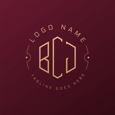 Lüks BCJ Logo Tasarımı, Zarif Harf BCJ Monogram Logosu. Minimalist Çokgen BCJ Logo Tasarım Şablonu