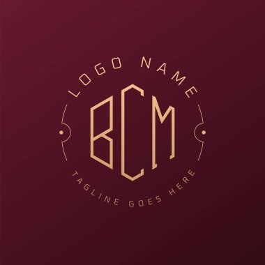 Luxury BCM Logo Design, Elegant Letter BCM Monogram Logo. Minimalist Polygon BCM Logo Design Template clipart