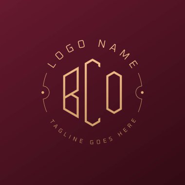 Lüks BCO Logo Tasarımı, Zarif Harf BCO Monogram Logosu. Minimalist Çokgen BCO Logo Tasarım Şablonu