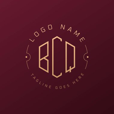 Lüks BCQ Logo Tasarımı, Zarif Harf BCQ Monogram Logosu. Minimalist Çokgen BCQ Logo Tasarım Şablonu