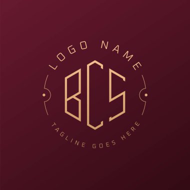 Lüks BCS Logo Tasarımı, Zarif Harf BCS Monogram Logosu. Minimalist Çokgen BCS Logo Tasarım Şablonu