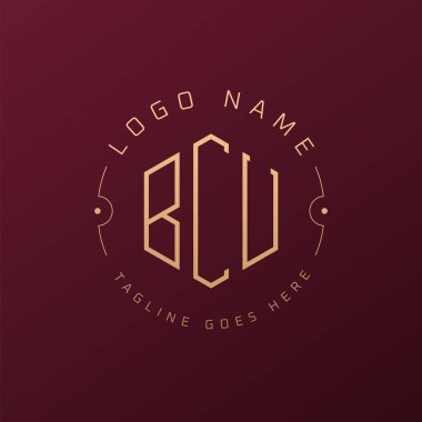 Lüks BCU Logo Tasarımı, Zarif Harf BCU Monogram Logosu. Minimalist Çokgen BCU Logo Tasarım Şablonu