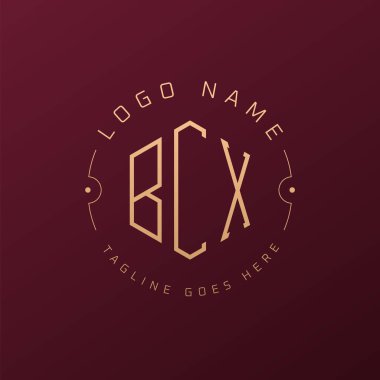 Lüks BCX Logo Tasarımı, Zarif Harf BCX Monogram Logosu. Minimalist Çokgen BCX Logo Tasarım Şablonu