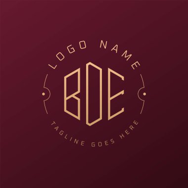 Lüks BDE Logo Tasarımı, Zarif Harf BDE Monogram Logosu. Minimalist Çokgen BDE Logo Tasarım Şablonu