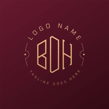 Lüks BDH Logo Tasarımı, Zarif Harf BDH Monogram Logosu. Minimalist Çokgen BDH Logo Tasarım Şablonu