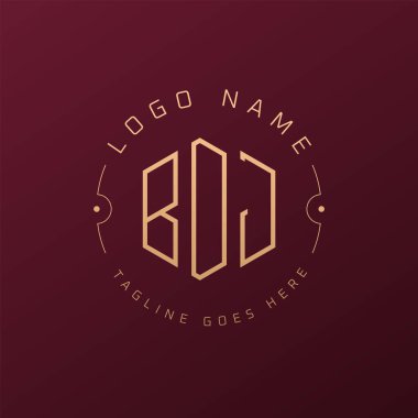 Lüks BDJ Logo Tasarımı, Zarif Harf BDJ Monogram Logosu. Minimalist Çokgen BDJ Logo Tasarım Şablonu