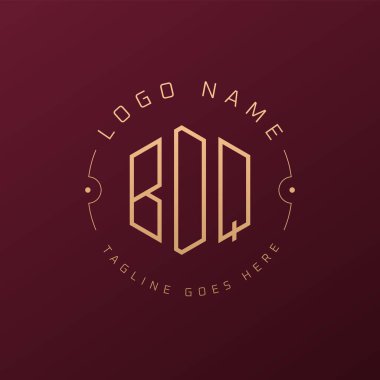 Lüks BDQ Logo Tasarımı, Zarif Harf BDQ Monogram Logosu. Minimalist Çokgen BDQ Logo Tasarım Şablonu