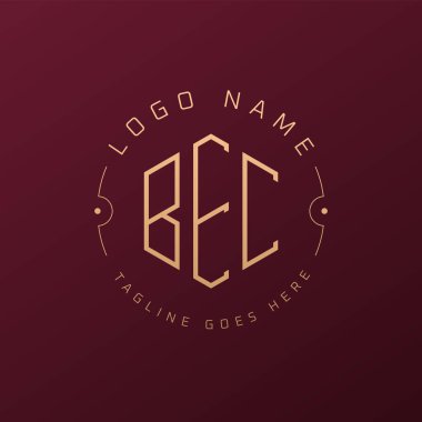 Lüks BEC Logo Tasarımı, Zarif Harf BEC Monogram Logosu. Minimalist Çokgen BEC Logo Tasarım Şablonu