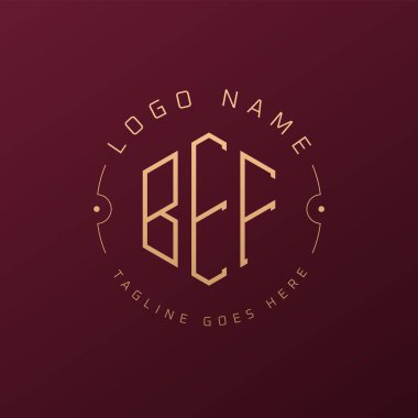 Lüks BEF Logo Tasarımı, Zarif Mektup BEF Monogram Logosu. Minimalist Çokgen BEF Logo Tasarım Şablonu