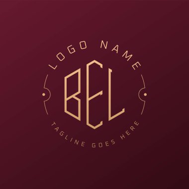 Lüks BEL Logo Tasarımı, Zarif Harf BEL Monogram Logosu. Minimalist Çokgen BEL Logo Tasarım Şablonu