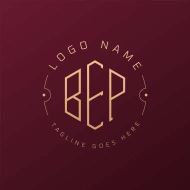 Lüks BEP Logo Tasarımı, Zarif Harf BEP Monogram Logosu. Minimalist Çokgen BEP Logo Tasarım Şablonu