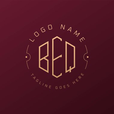 Lüks BEQ Logo Tasarımı, Zarif Harf BEQ Monogram Logosu. Minimalist Çokgen BEQ Logo Tasarım Şablonu