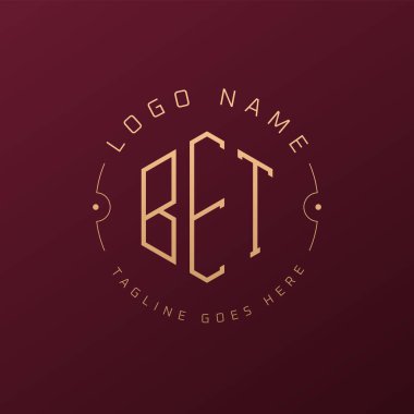 Lüks BET Logo Tasarımı, Zarif Harf Harfi Monogram Logosu. Minimalist Çokgen BET Logo Tasarım Şablonu