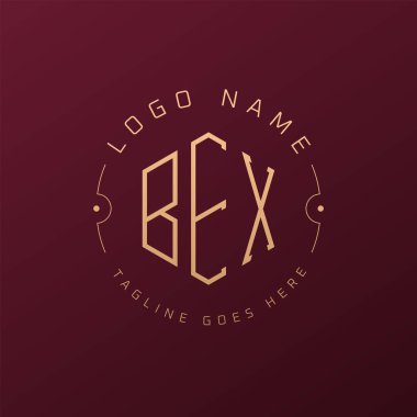 Luxury BEX Logo Design, Elegant Letter BEX Monogram Logo. Minimalist Polygon BEX Logo Design Template clipart