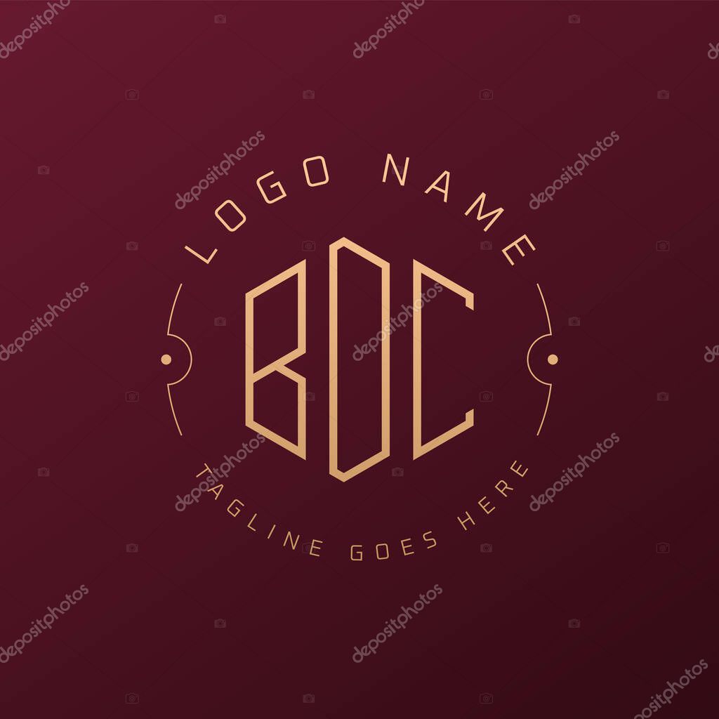Luxury BDC Logo Design, Elegant Letter BDC Monogram Logo. Minimalist Polygon BDC Logo Design Template