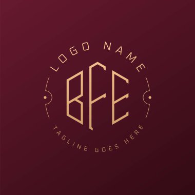 Lüks BFE Logo Tasarımı, Zarif Harf BFE Monogram Logosu. Minimalist Çokgen BFE Logo Tasarım Şablonu