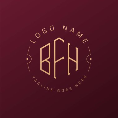 Lüks BFH Logo Tasarımı, Zarif Harf BFH Monogram Logosu. Minimalist Çokgen BFH Logo Tasarım Şablonu