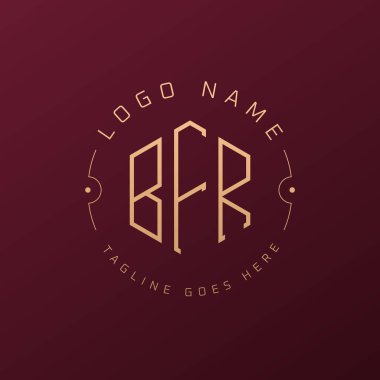 Lüks BFR Logo Tasarımı, Zarif Harf BFR Monogram Logosu. Minimalist Çokgen BFR Logo Tasarım Şablonu