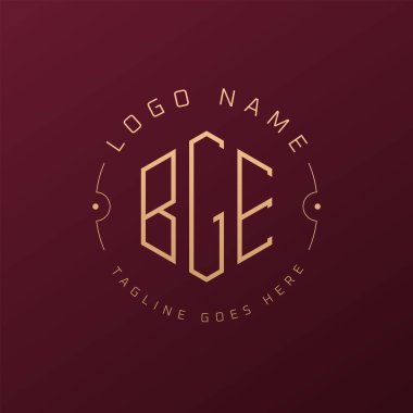 Lüks BGE Logo Tasarımı, Zarif Harf BGE Monogram Logosu. Minimalist Çokgen BGE Logo Tasarım Şablonu