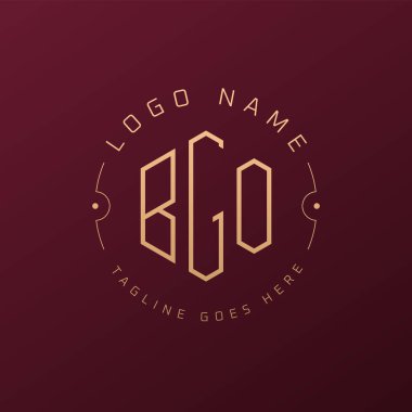 Lüks BGO Logo Tasarımı, Zarif Harf BGO Monogram Logosu. Minimalist Çokgen BGO Logo Tasarım Şablonu