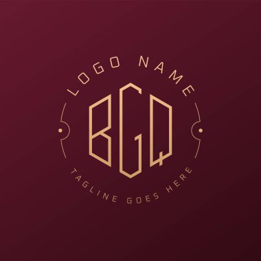 Lüks BGQ Logo Tasarımı, Zarif Harf BGQ Monogram Logosu. Minimalist Çokgen BGQ Logo Tasarım Şablonu