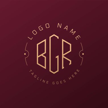 Lüks BGR Logo Tasarımı, Zarif Harf BGR Monogram Logosu. Minimalist Çokgen BGR Logo Tasarım Şablonu