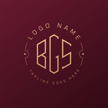 Lüks BGS Logo Tasarımı, Zarif Harf BGS Monogram Logosu. Minimalist Çokgen BGS Logo Tasarım Şablonu