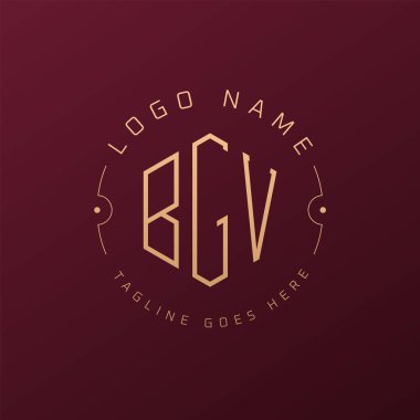 Lüks BGV Logo Tasarımı, Zarif Harf BGV Monogram Logosu. Minimalist Çokgen BGV Logo Tasarım Şablonu