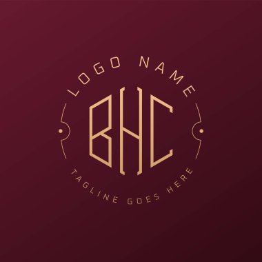Lüks BHC Logo Tasarımı, Zarif Harf BHC Monogram Logosu. Minimalist Çokgen BHC Logo Tasarım Şablonu