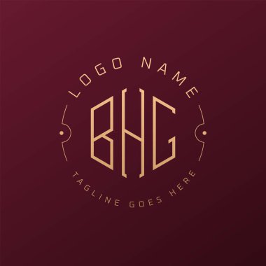 Lüks BHG Logo Tasarımı, Zarif Harf BHG Monogram Logosu. Minimalist Çokgen BHG Logo Tasarım Şablonu