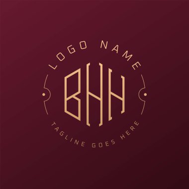 Lüks BHH Logo Tasarımı, Zarif Harf BHH Monogram Logosu. Minimalist Çokgen BHH Logo Tasarım Şablonu