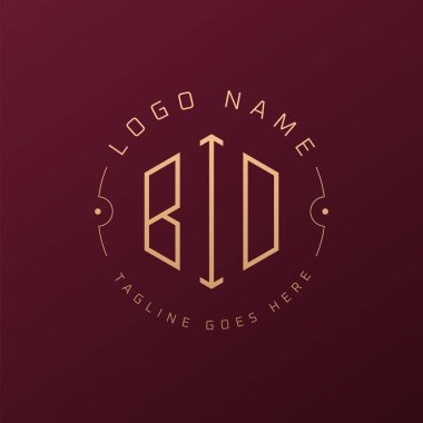 Lüks BID Logo Tasarımı, Zarif Harf BID Monogram Logosu. Minimalist Çokgen BID Logo Tasarım Şablonu