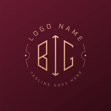 Lüks Büyük Logo Tasarımı, Zarif Harf Büyük Monogram Logosu. Minimalist Çokgen Büyük Logo Tasarım Şablonu
