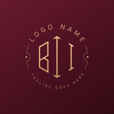 Lüks BII Logo Tasarımı, Zarif Harf BII Monogram Logosu. Minimalist Çokgen BII Logo Tasarım Şablonu
