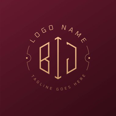 Lüks BIJ Logo Tasarımı, Zarif Harf BIJ Monogram Logosu. Minimalist Çokgen BIJ Logo Tasarım Şablonu